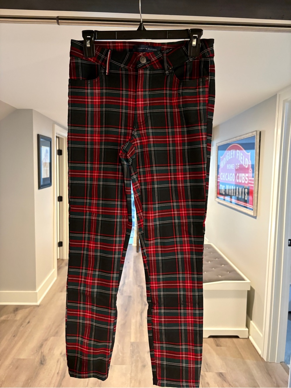 Tommy Hilfiger Red & Black Plaid Skinny Pants